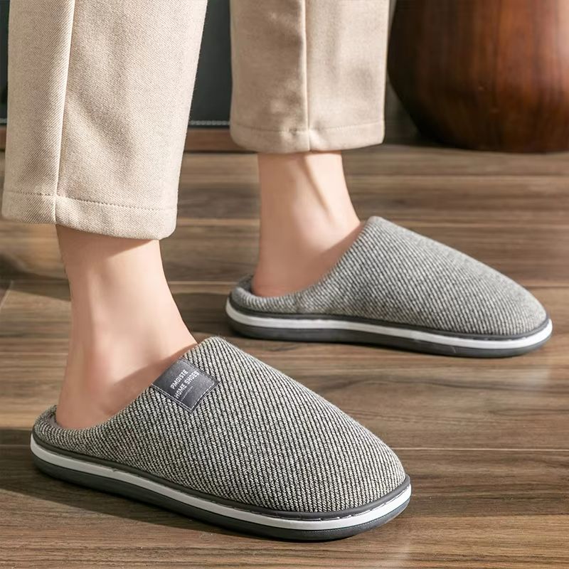Mens Winter Warm Cotton Slippers  Soft NonSlip Indoor Slides For Comfort  Large Sizes 8
