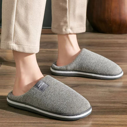 Mens Winter Warm Cotton Slippers  Soft NonSlip Indoor Slides For Comfort  Large Sizes 8