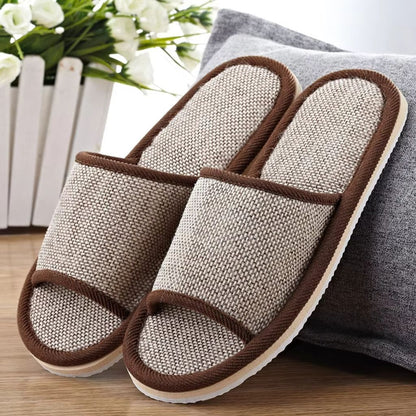 Unisex Linen Indoor Slippers  Comfortable AntiSlip House Shoes For Men And Women 1