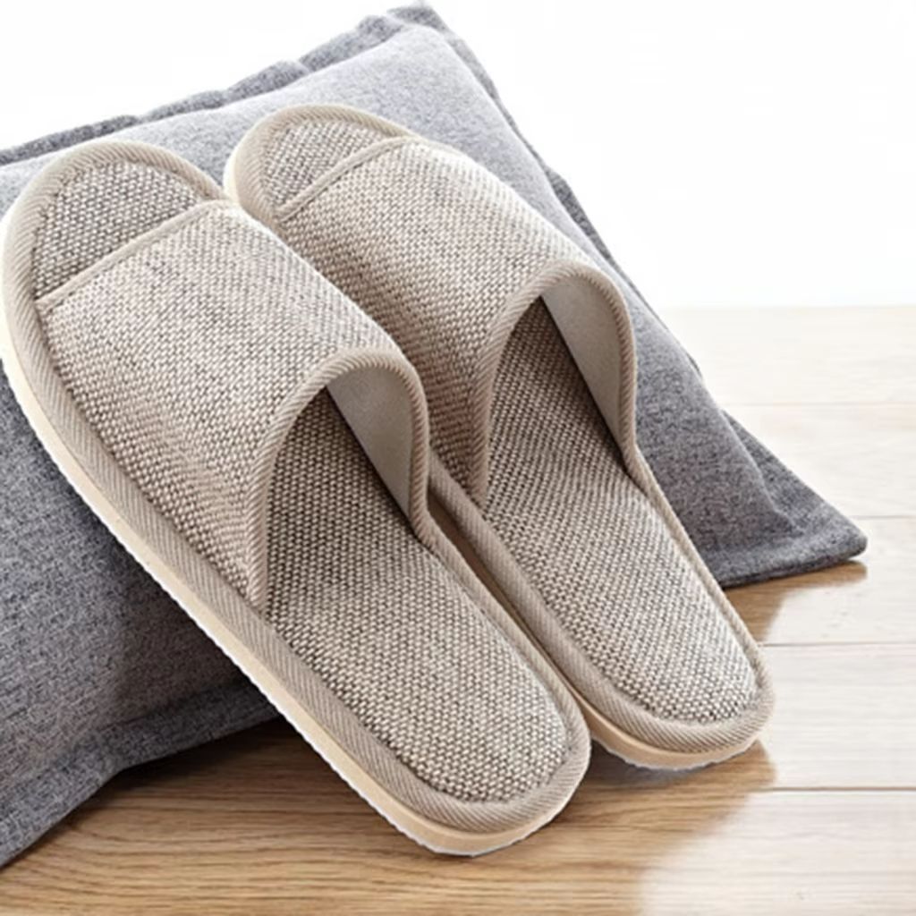Unisex Linen Indoor Slippers  Comfortable AntiSlip House Shoes For Men And Women 2