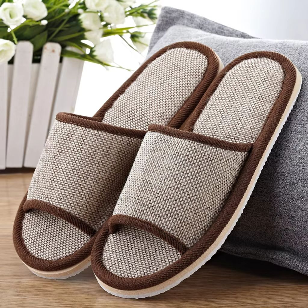 Unisex Linen Indoor Slippers  Comfortable AntiSlip House Shoes For Men And Women 7