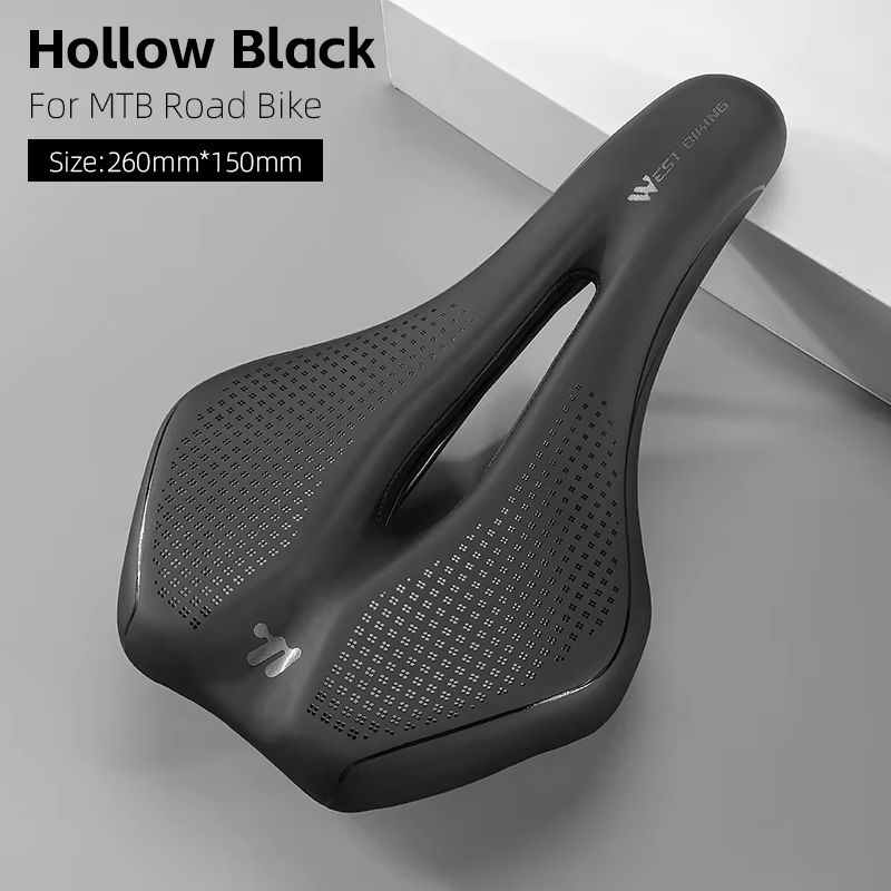 WEST BIKING Comfortable Bike Saddle  WearResistant PU Leather Hollow Bicycle Seat Cushion For Road  13