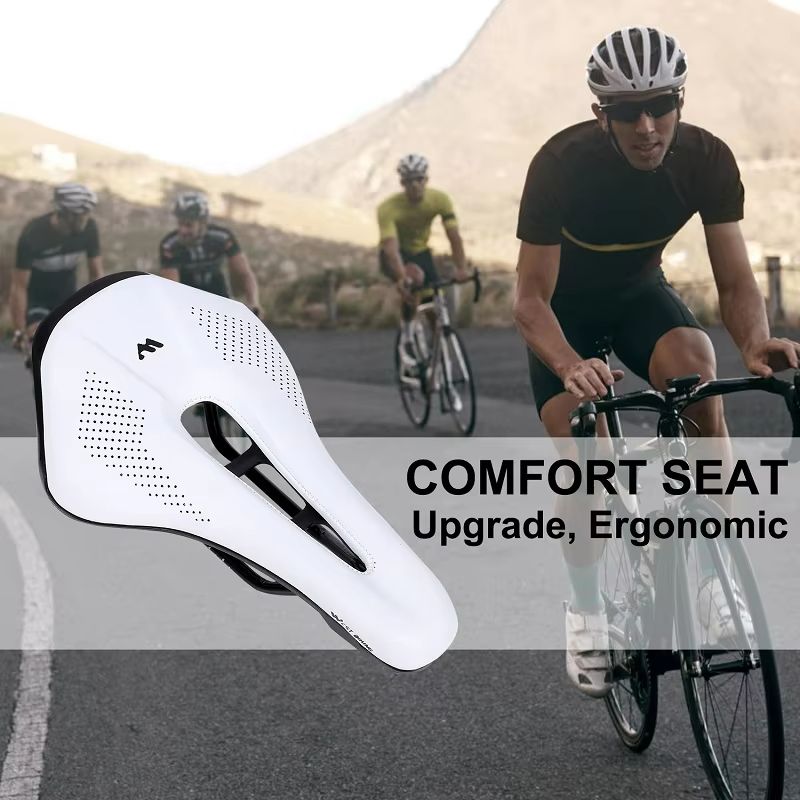 WEST BIKING Comfortable Bike Saddle  WearResistant PU Leather Hollow Bicycle Seat Cushion For Road  1