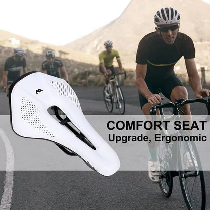 WEST BIKING Comfortable Bike Saddle  WearResistant PU Leather Hollow Bicycle Seat Cushion For Road  1