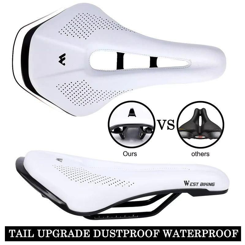 WEST BIKING Comfortable Bike Saddle  WearResistant PU Leather Hollow Bicycle Seat Cushion For Road  3