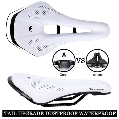 WEST BIKING Comfortable Bike Saddle  WearResistant PU Leather Hollow Bicycle Seat Cushion For Road  3