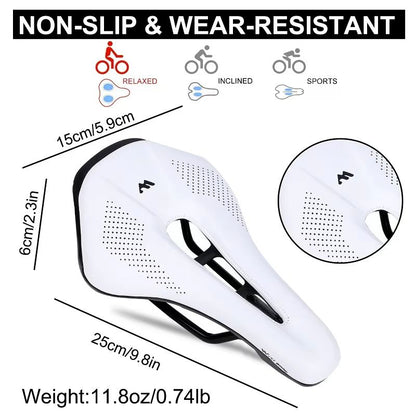 WEST BIKING Comfortable Bike Saddle  WearResistant PU Leather Hollow Bicycle Seat Cushion For Road  5