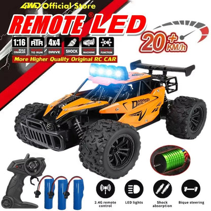 1 is to 16 RC Drift Racing Car – High-Speed Remote Control Off-Road Vehicle with LED Lights & Alloy Body