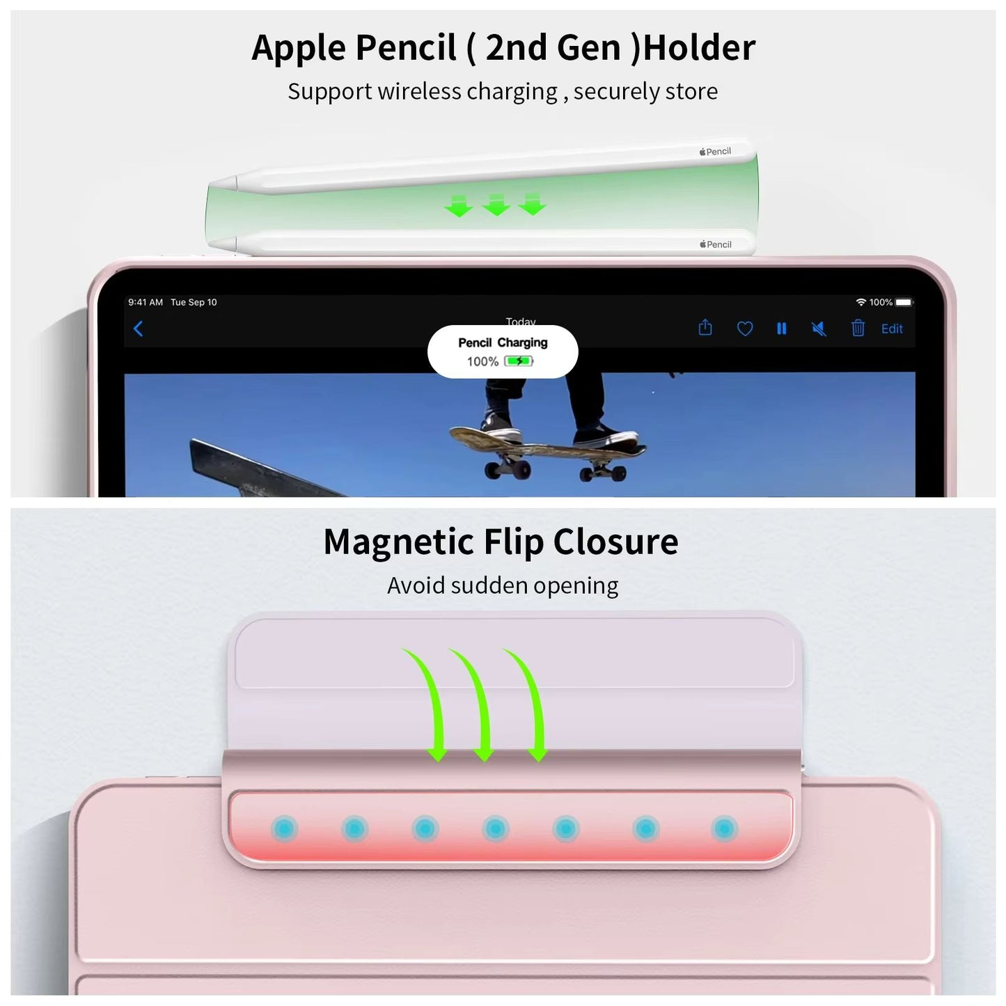 ZOYU Magnetic IPad Case  360 Rotating Detachable Back Cover For IPad Pro Air  Mini 3