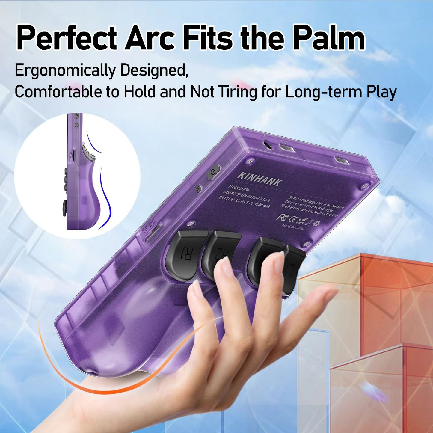 KINHANK Retro Handheld Game Console  Portable Emulator With 16000 Games  35 IPS Screen 4