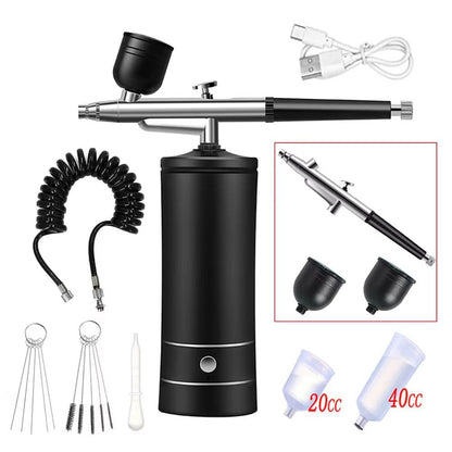 Portable Airbrush Kit With Compressor  Professional Nail Art Cake Decorating  Craft Painting Tool 9