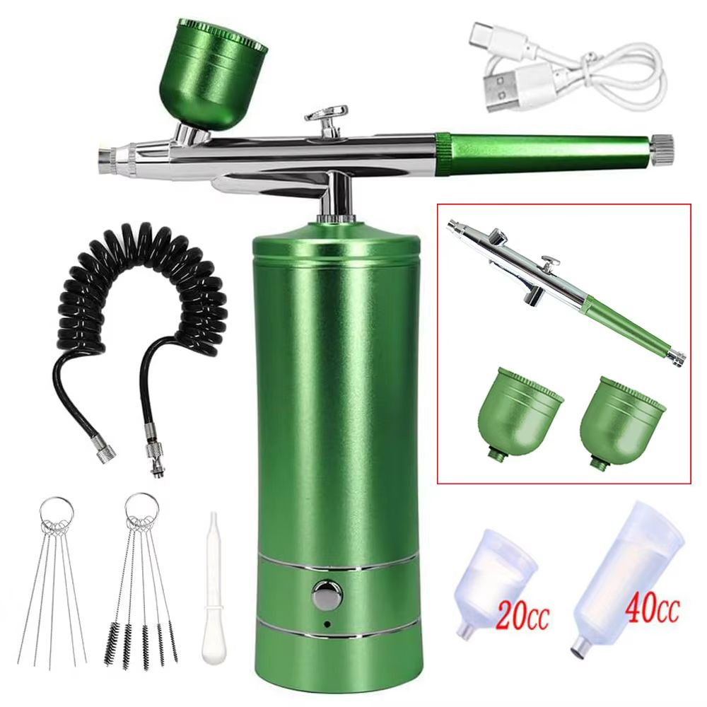 Portable Airbrush Kit With Compressor  Professional Nail Art Cake Decorating  Craft Painting Tool 11