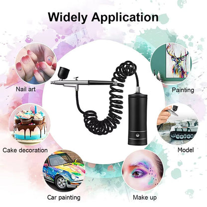 Portable Airbrush Kit With Compressor  Professional Nail Art Cake Decorating  Craft Painting Tool 1