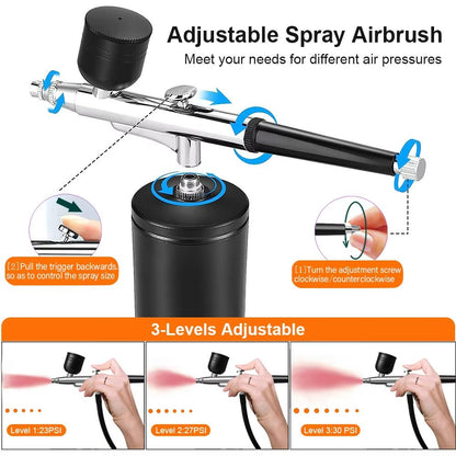 Portable Airbrush Kit With Compressor  Professional Nail Art Cake Decorating  Craft Painting Tool 2