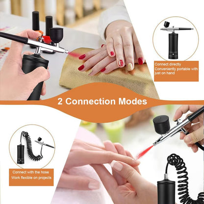Portable Airbrush Kit With Compressor  Professional Nail Art Cake Decorating  Craft Painting Tool 3