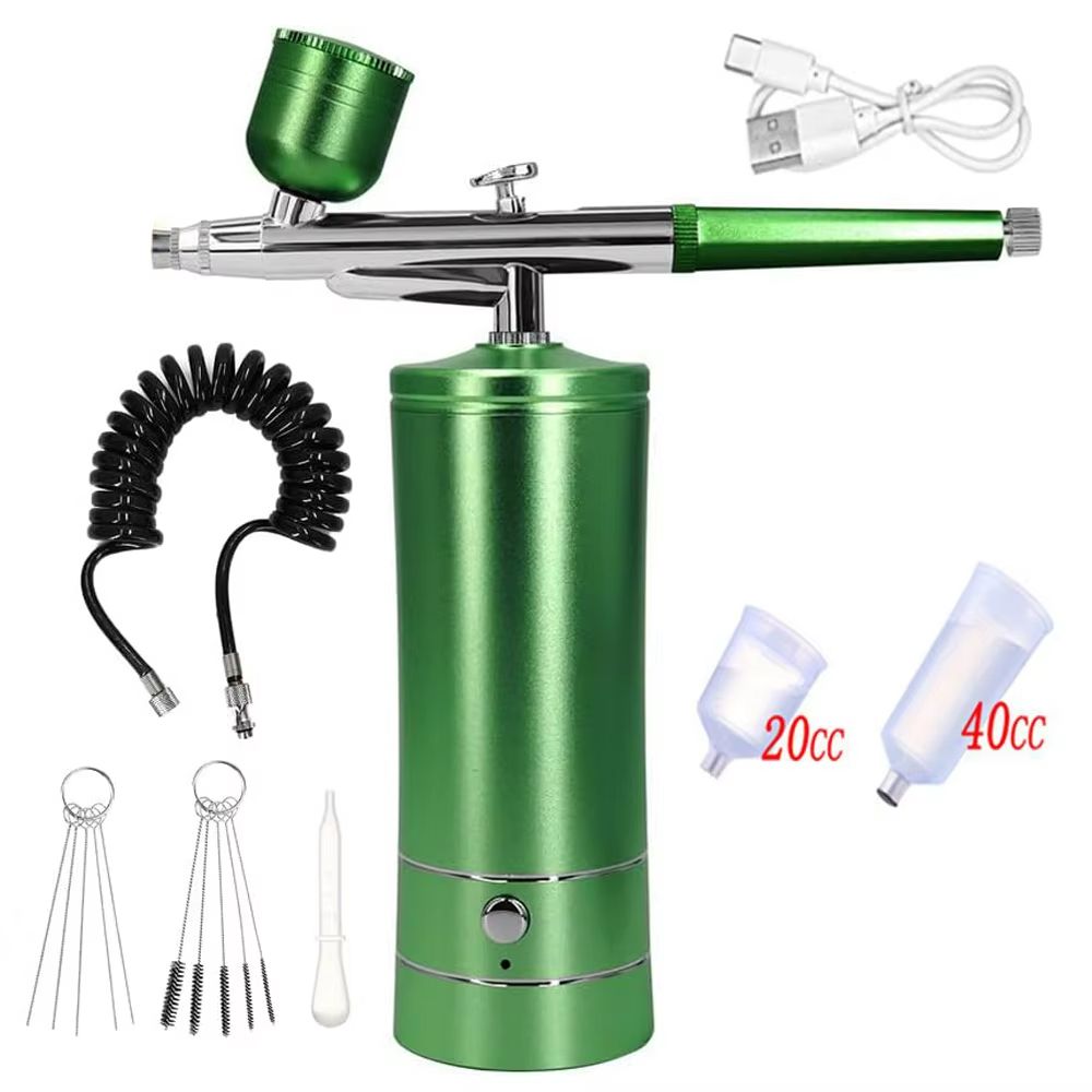 Portable Airbrush Kit With Compressor  Professional Nail Art Cake Decorating  Craft Painting Tool 8