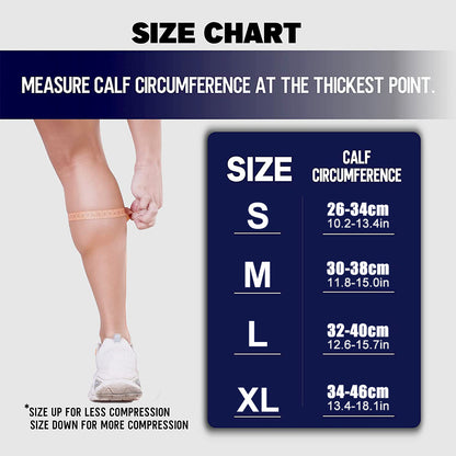 Running Leg Compression Sleeves 1 Pair, Shin Splint Calf Compression Sleeve, Footless Socks for Men and Women