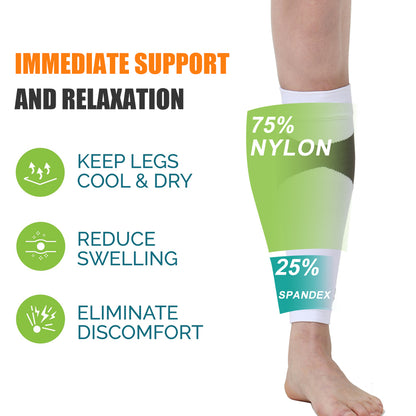 Running Leg Compression Sleeves 1 Pair, Shin Splint Calf Compression Sleeve, Footless Socks for Men and Women
