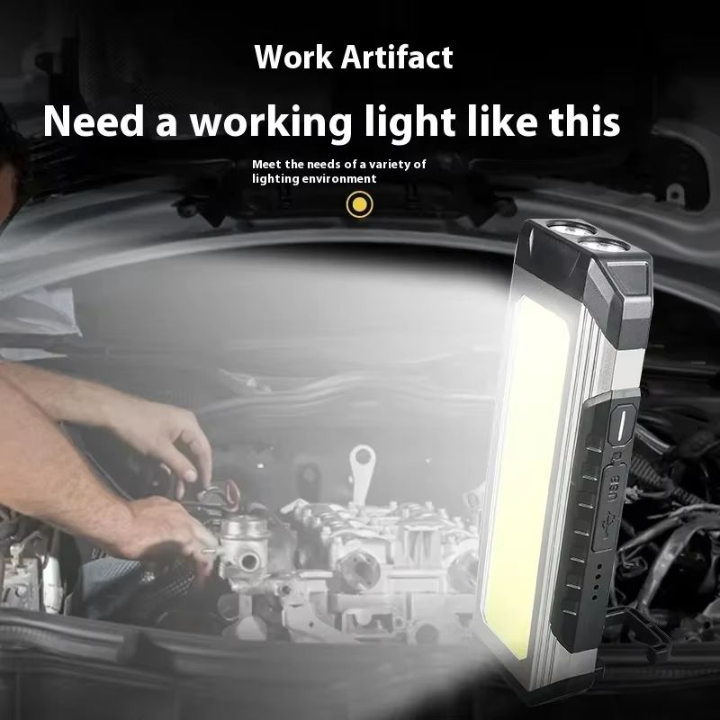 Magnetic Waterproof LED Work Light  Rechargeable 4000mAh Portable COB Flashlight For Camping  Emerg 3