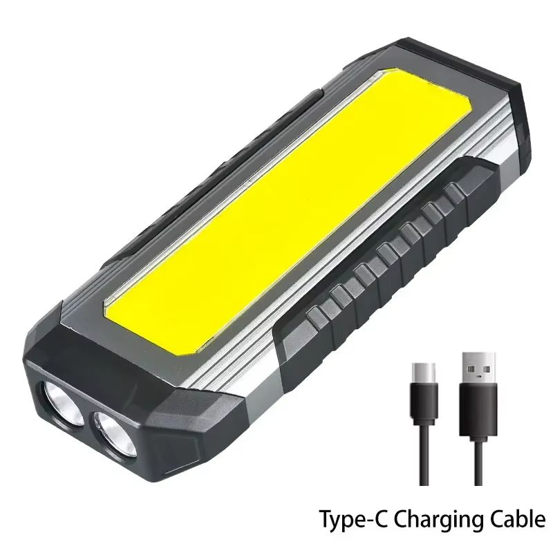 Magnetic Waterproof LED Work Light  Rechargeable 4000mAh Portable COB Flashlight For Camping  Emerg 6