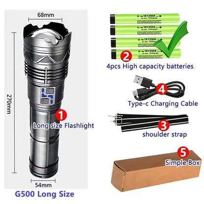 Ultra Bright Rechargeable LED Flashlight  Long Range Tactical Torch For Camping Hiking  Emergencies 9