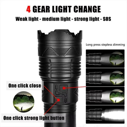 Ultra Bright Rechargeable LED Flashlight  Long Range Tactical Torch For Camping Hiking  Emergencies 1
