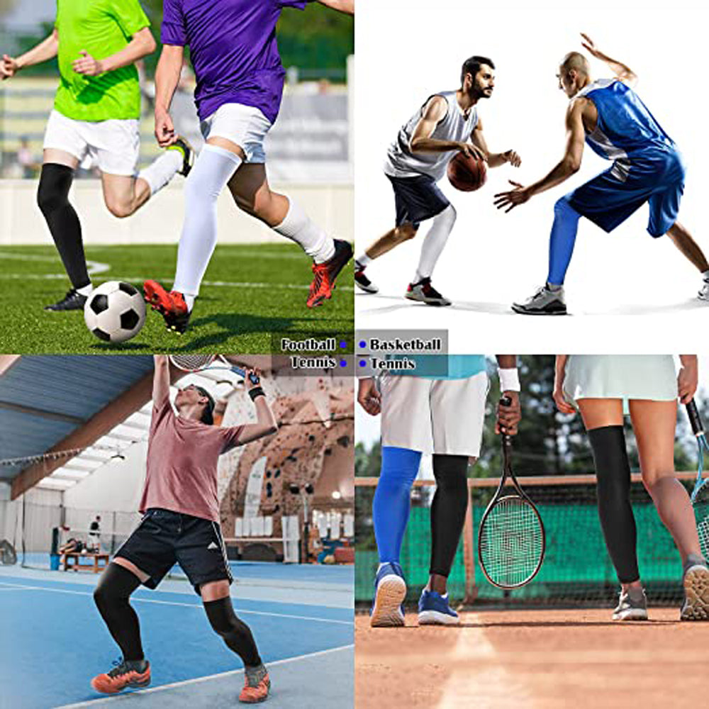 Compression Leg Sleeves for Men and Women, Knee and Calf Support for Running, Sports, Basketball, Pain Relief