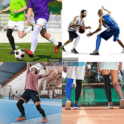 Compression Leg Sleeves for Men and Women, Knee and Calf Support for Running, Sports, Basketball, Pain Relief