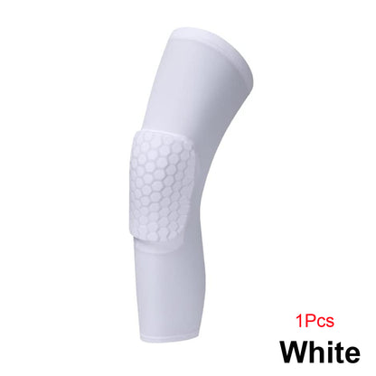 Knee Compression Pads Honeycomb Pad Long Leg Sleeve Brace, Sports Protection for Basketball Football Volleyball