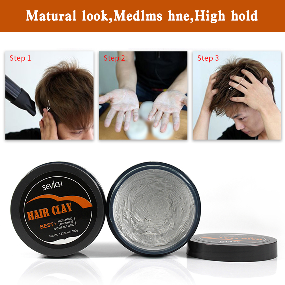 Sevich 100g Hair Clay For Men LongLasting Strong Hold Matte Wax Low Shine Styling Cream For Natural 4