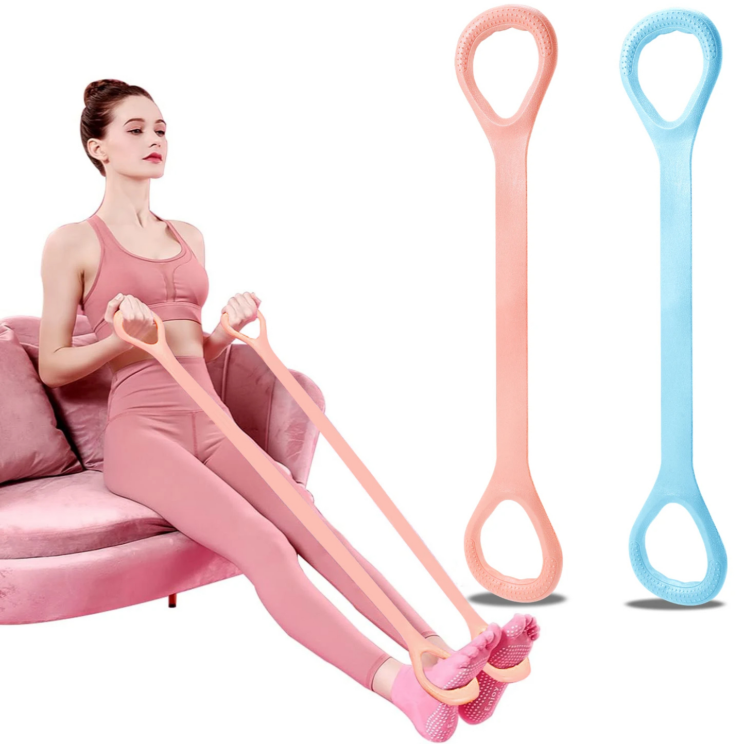 Yoga Pilates Ring Accessories with Zen Ring & Yoga Wheel Set, Complete Pilates Bed & Yoga Equipment Kit