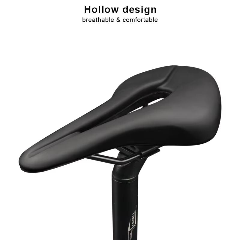 Breathable PU Leather Bike Seat With Hollow Design  Soft Comfortable Bicycle Saddle For Road  Mount 3