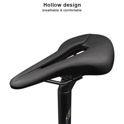 Breathable PU Leather Bike Seat With Hollow Design  Soft Comfortable Bicycle Saddle For Road  Mount 3