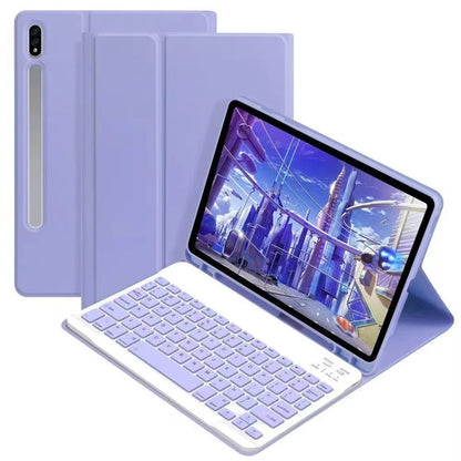 Detachable Keyboard Case for Samsung Galaxy Tab – Slim Protective Cover with Wireless Keyboard for A9 Plus, A8, S9 FE, S