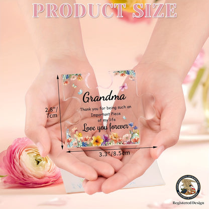 Grandma Birthday Gifts, Grandma Gifts Acrylic Puzzle Plaque, Mothers Day Christmas Birthday Gifts for Grandma