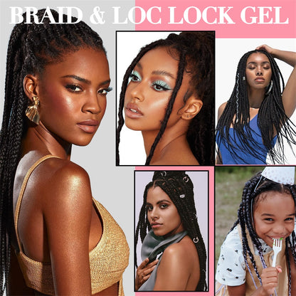 Professional Hair Gel for Women: Strong Hold Braids Gel for Cornrows, Twist, Refreshing Anti-Frizz Styling, Smoothing