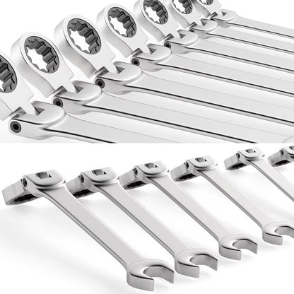 Flexible Head Ratcheting Wrench Set 822mm  Metric Combination Spanner Kit With Carry Bag 5