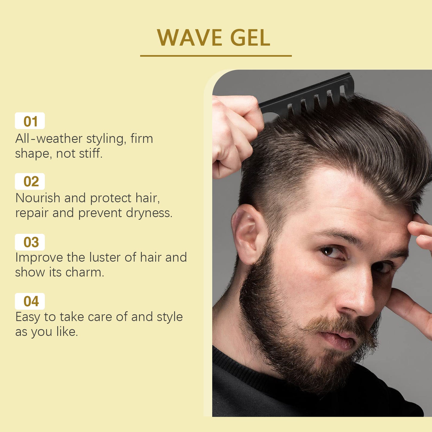 Original Argan Oil Hair Styling Wax for Men, Professional Long-Lasting Holding Gel, Fluffy Look, Repairs Broken Hair
