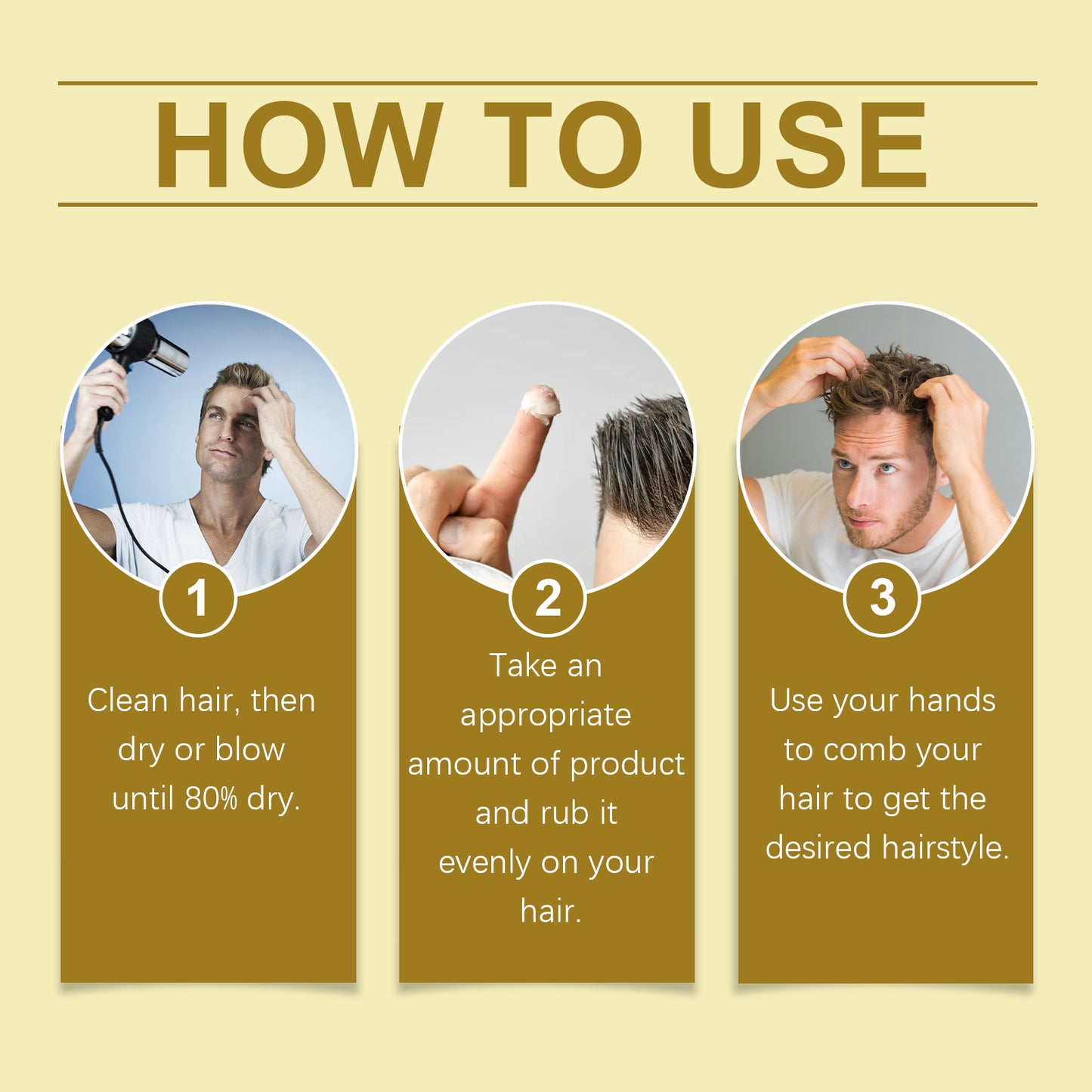 Original Argan Oil Hair Styling Wax for Men, Professional Long-Lasting Holding Gel, Fluffy Look, Repairs Broken Hair