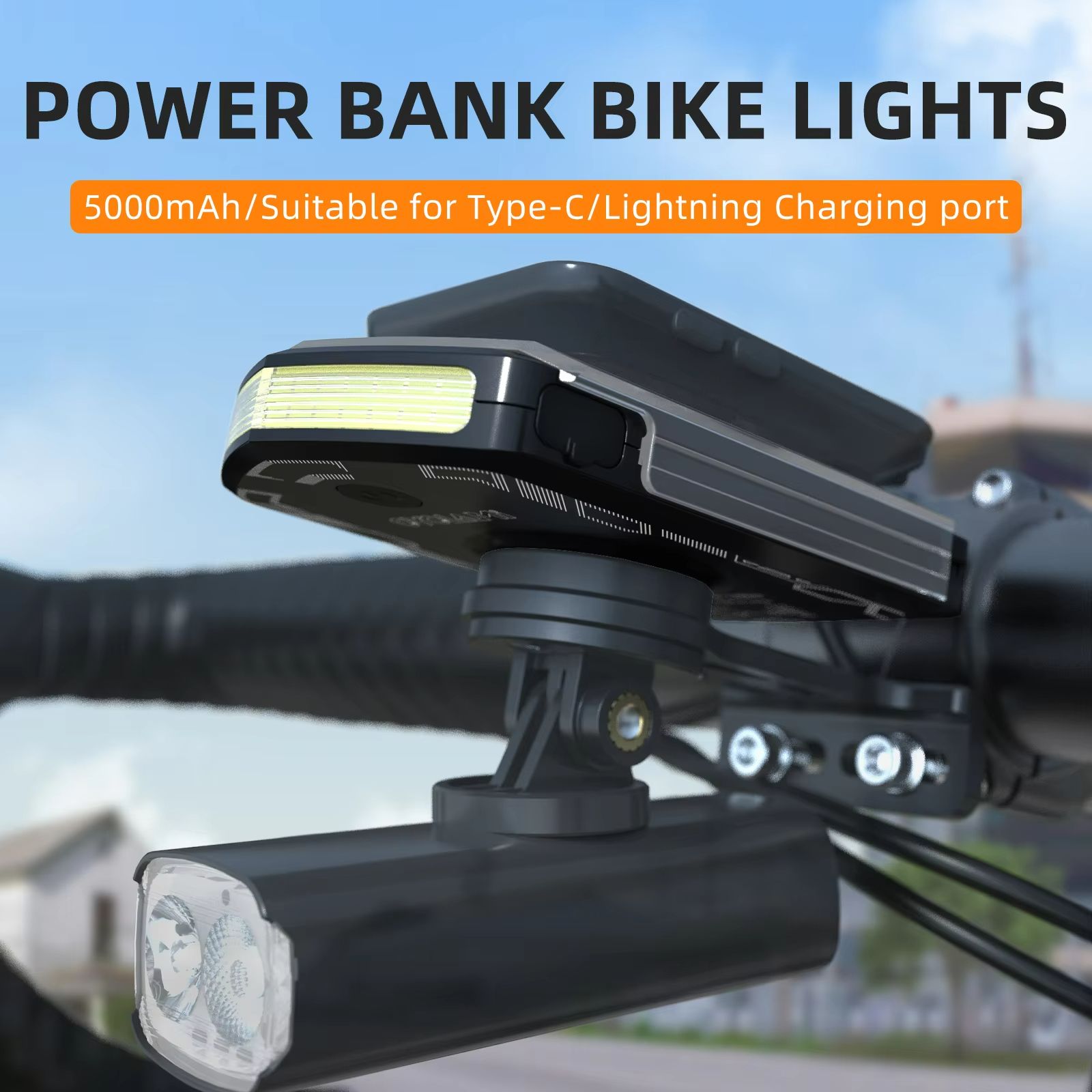 CYCLAMI RVL01 Rechargeable Bike Headlight  5000mAh USBC Front Bicycle Light Compatible With Garmin  1