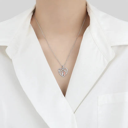 Endless Love Necklace for Grandma and Granddaughter, Copper Inlaid Zirconia Pendant, Birthday Gift, Holiday Gift