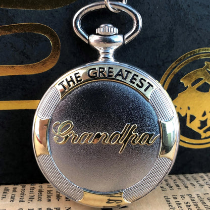 Exquisite Quartz Pocket Watch To My Grandpa Necklace Chain Watches For Grandad Fathers Day Birthday 6