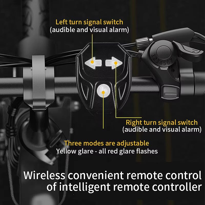 Wireless Bike Turn Signal Tail Light  USB Rechargeable LED Rear Light With Remote Control For Safe  2