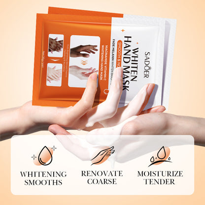 SADOER Niacinamide Hand Mask Gloves, Intensive Repair, Moisturizing, Brightening Hand Peel Treatment for Barb Hands