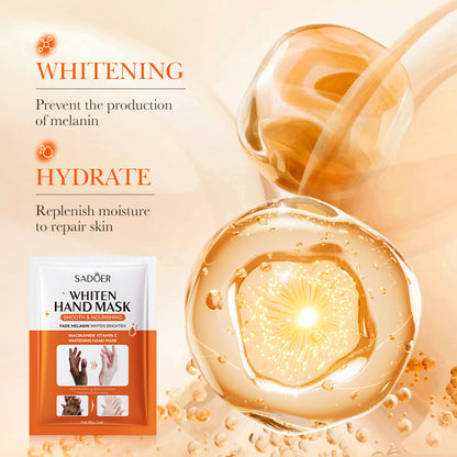 SADOER Niacinamide Hand Mask Gloves, Intensive Repair, Moisturizing, Brightening Hand Peel Treatment for Barb Hands