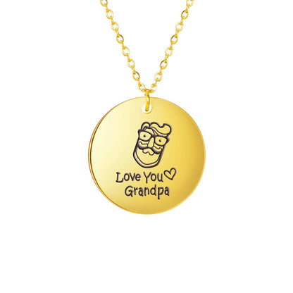 Grandpa Necklace Grandma Jewelry Family Chain Gift Stainless Steel Pendant For Grandmother Grandfat 6