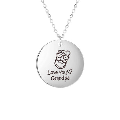 Grandpa Necklace Grandma Jewelry Family Chain Gift Stainless Steel Pendant For Grandmother Grandfat 7