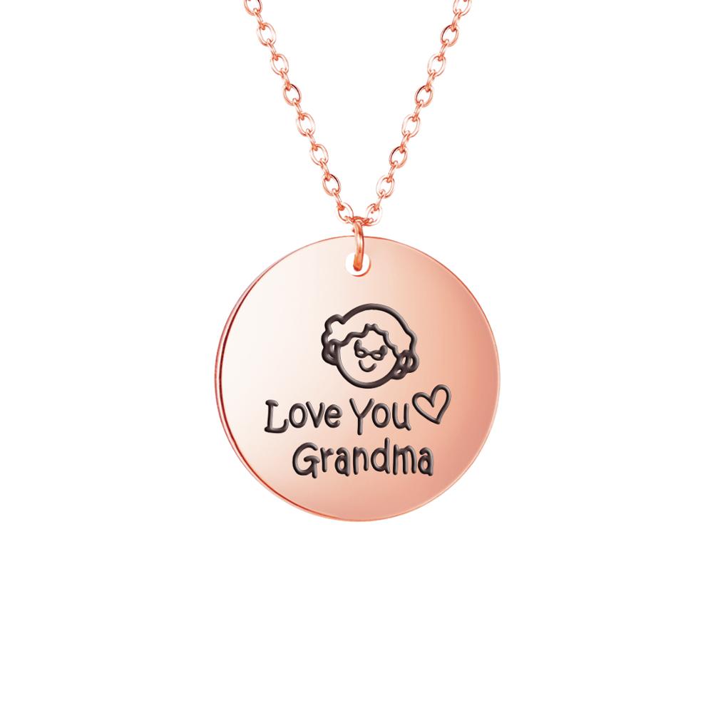 Grandpa Necklace Grandma Jewelry Family Chain Gift Stainless Steel Pendant For Grandmother Grandfat 8