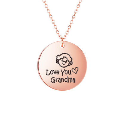 Grandpa Necklace Grandma Jewelry Family Chain Gift Stainless Steel Pendant For Grandmother Grandfat 8