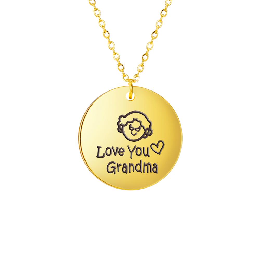 Grandpa Necklace Grandma Jewelry Family Chain Gift Stainless Steel Pendant For Grandmother Grandfat 9